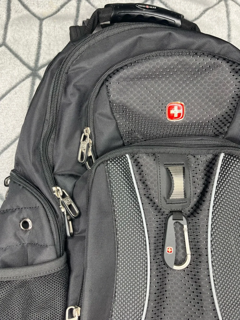SwissGear Black Gray Travel Laptop Backpack Multi Compartment School Work Bag